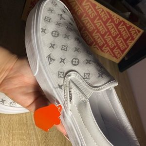 White Checkered Vans Reflective